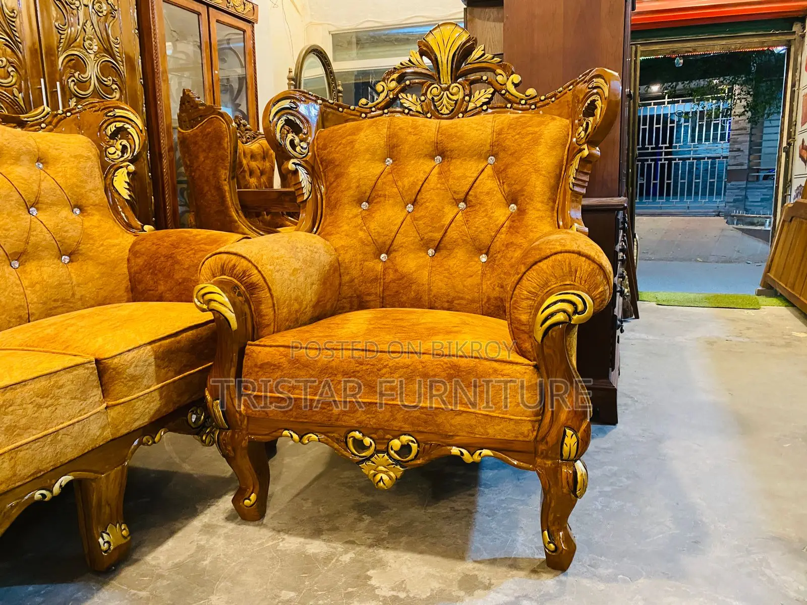 6-Seater Teak Wood Sofa Set