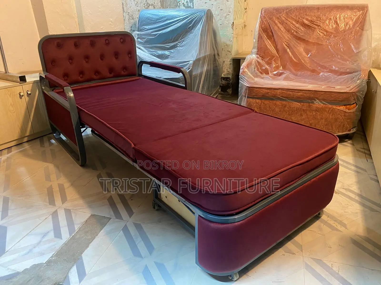 Steel Sofa Cum Bed to Sleep 1 People