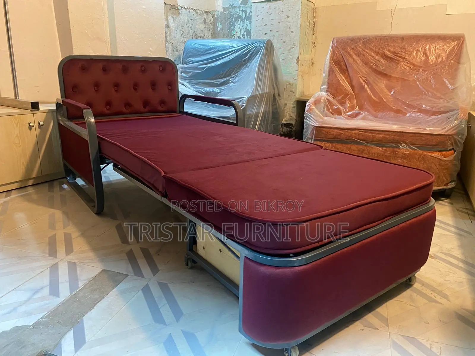 Steel Sofa Cum Bed to Sleep 1 People