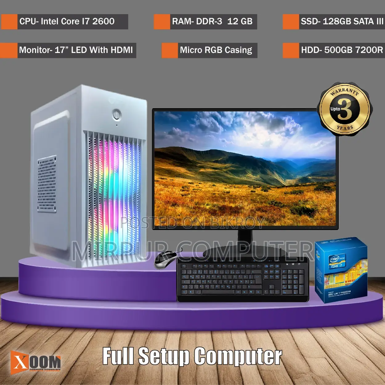 CPU Core i5 4th Gen + 512GB SSD + 16GB RAM + 500GB HDD Gaming PC