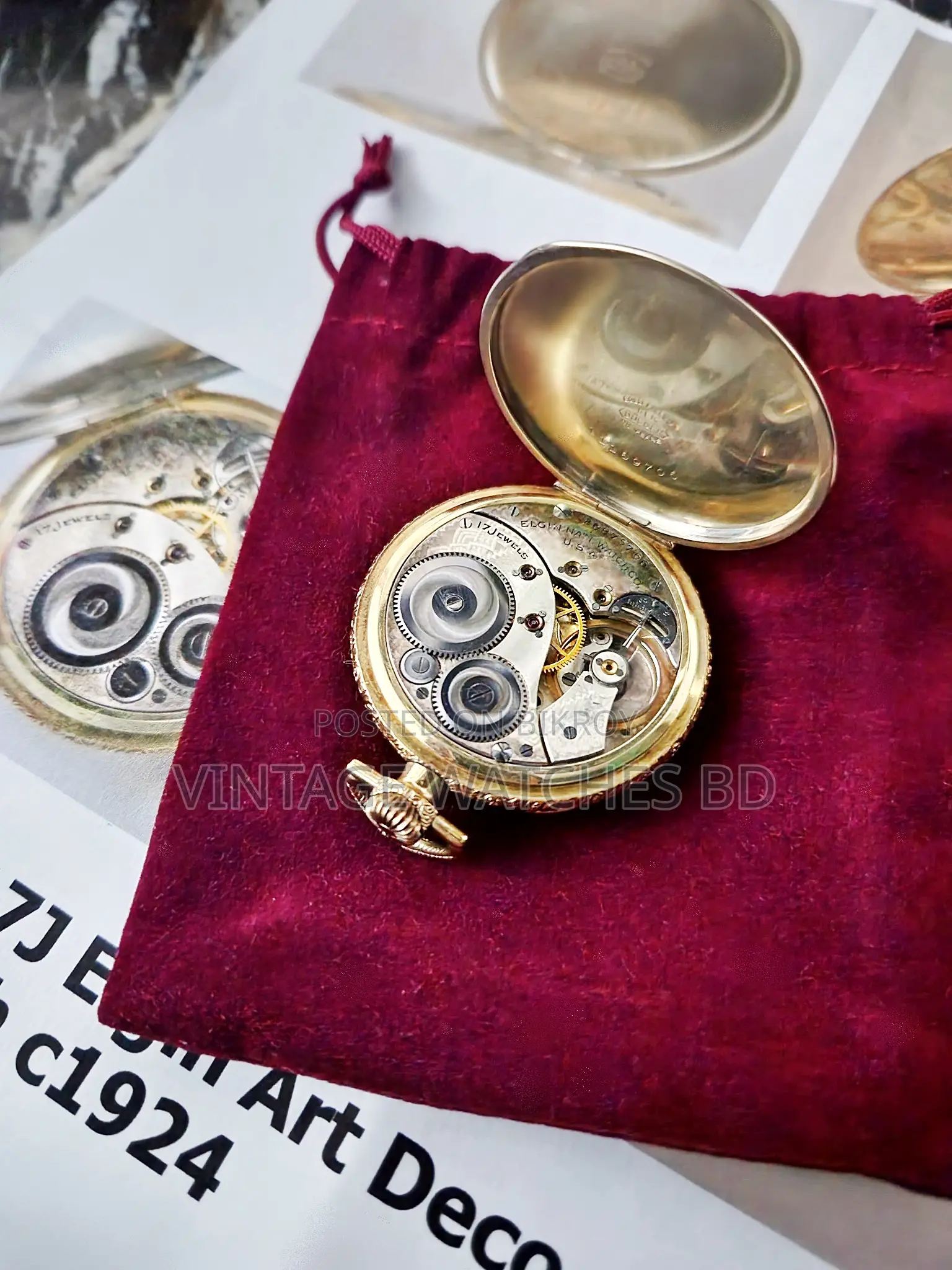 1924 Elgin Pocket Watch 14k Gold Filled Most Rare