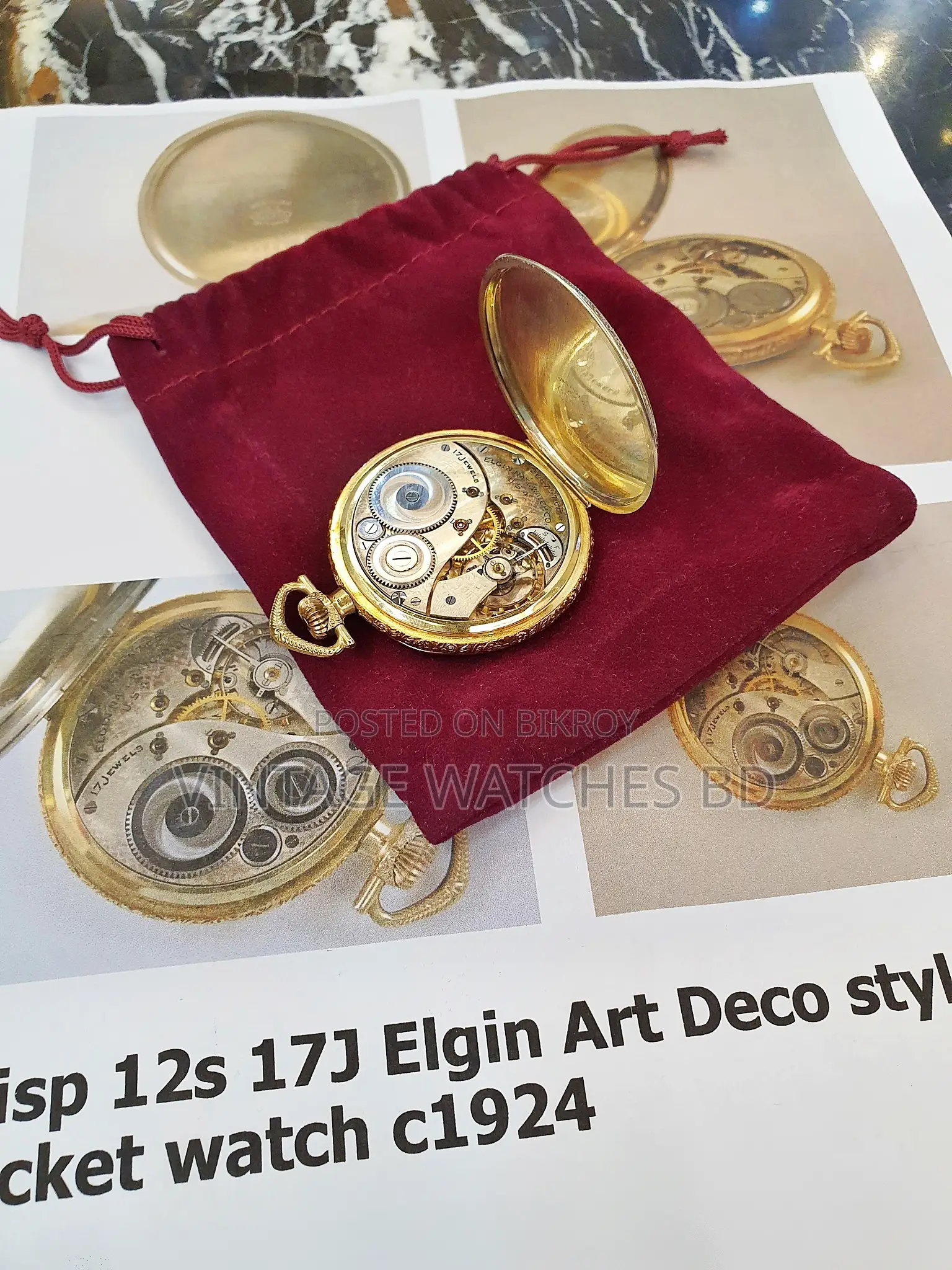1924 Elgin Pocket Watch 14k Gold Filled Most Rare