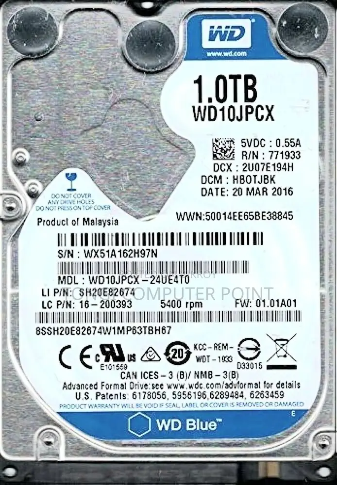 Wd 1tb laptop hard drive 100% health