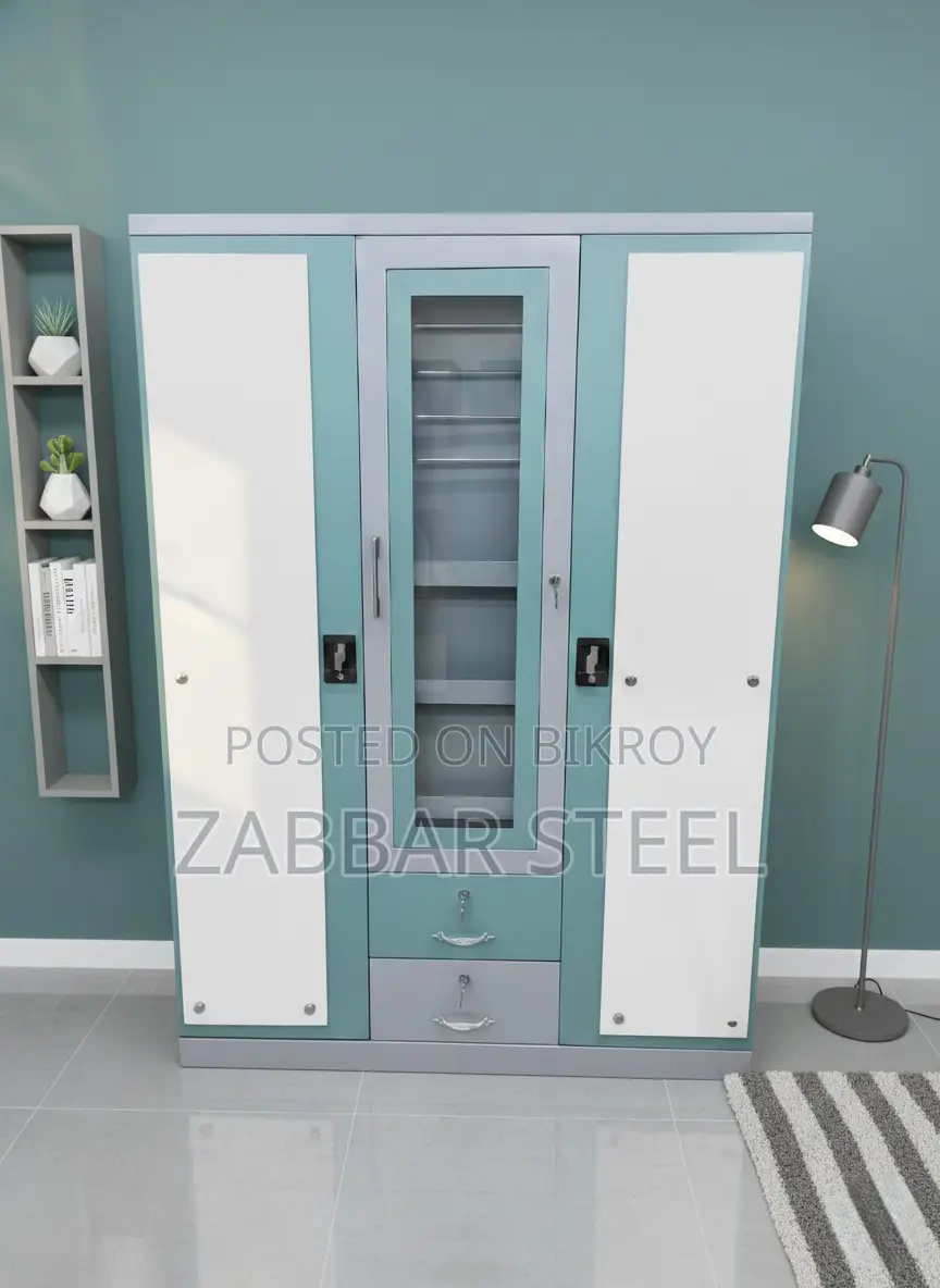 Zabbar Steel Premium 3-Door Steel Almirah