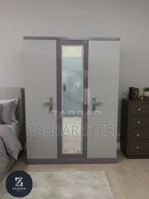 Zabbar Steel Modern 3-Door Steel Almirah
