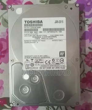 Toshiba 2tb HDD 7.2k Rpm 3.5" 6gb/s Sata Hard Disk Drive