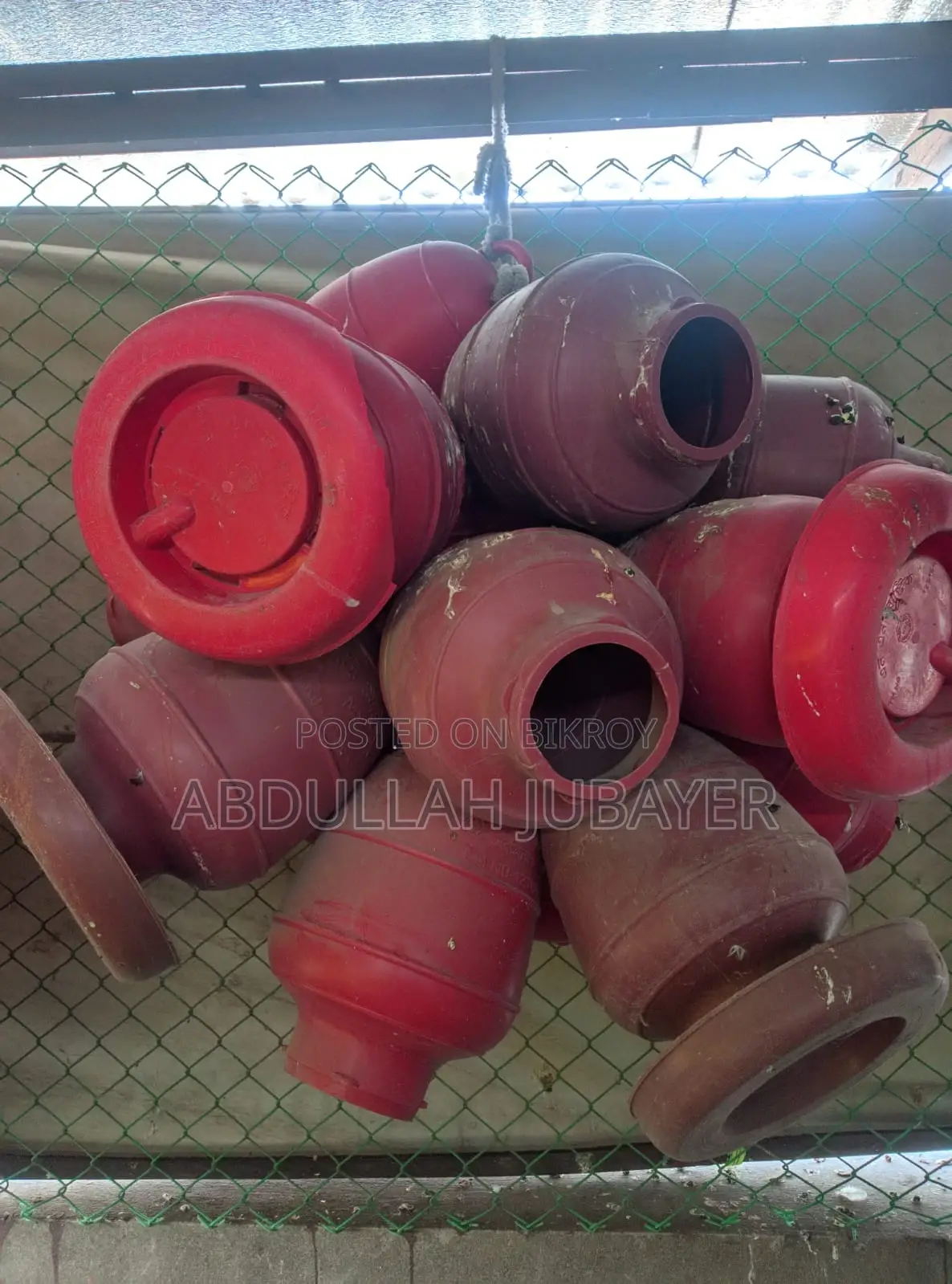 Chicken feeder and water bowl.