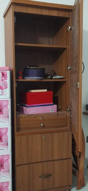 Single Wooden Almirah with Mirror