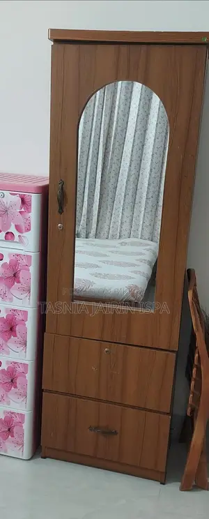 Single Wooden Almirah with Mirror