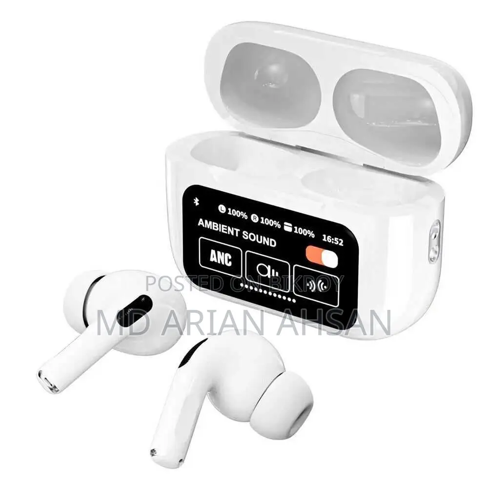 A9 Pro ANC + ENC with Touch Screen Display Airpods