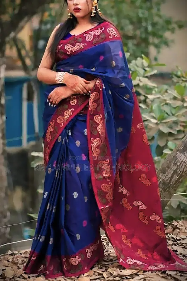 Hand-stitched Muslin Cotton Saree Discount OFFER