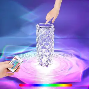 16 Color Crystal Rose Diamond Table Lamp Acrylic for Room