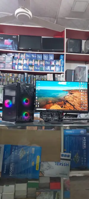 Desktop Pc Core I5 8gen+dell 22 Led Borderlece Ram 8gb Ssd 256gb