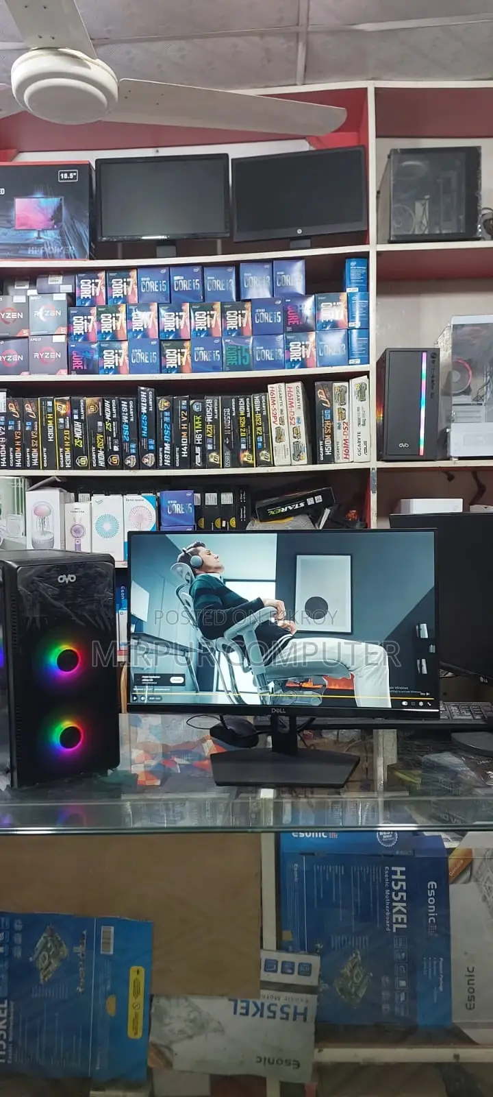 Desktop Pc Core I5 8gen+dell 22 Led Borderlece Ram 8gb Ssd 256gb