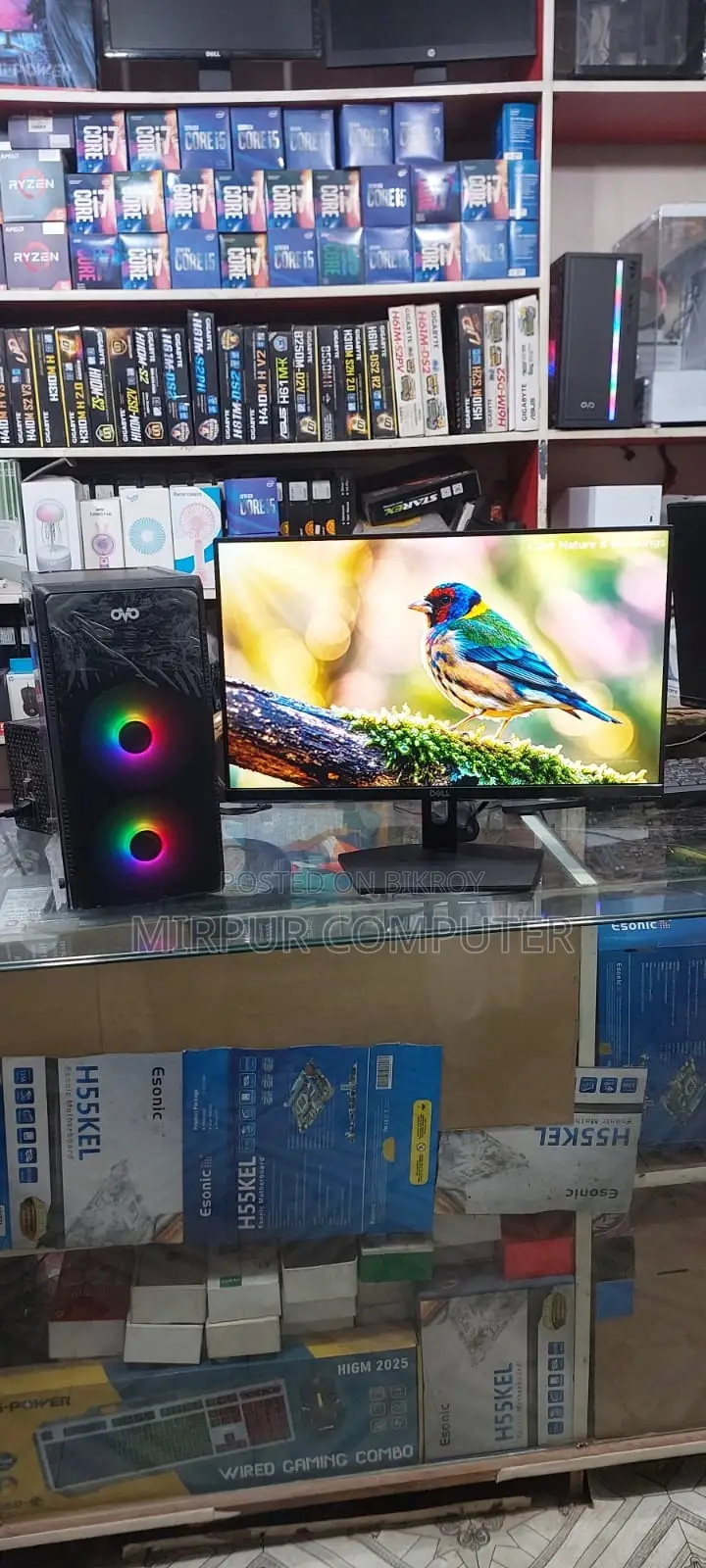 Desktop Pc Core I5 8gen+dell 22 Led Borderlece Ram 8gb Ssd 256gb