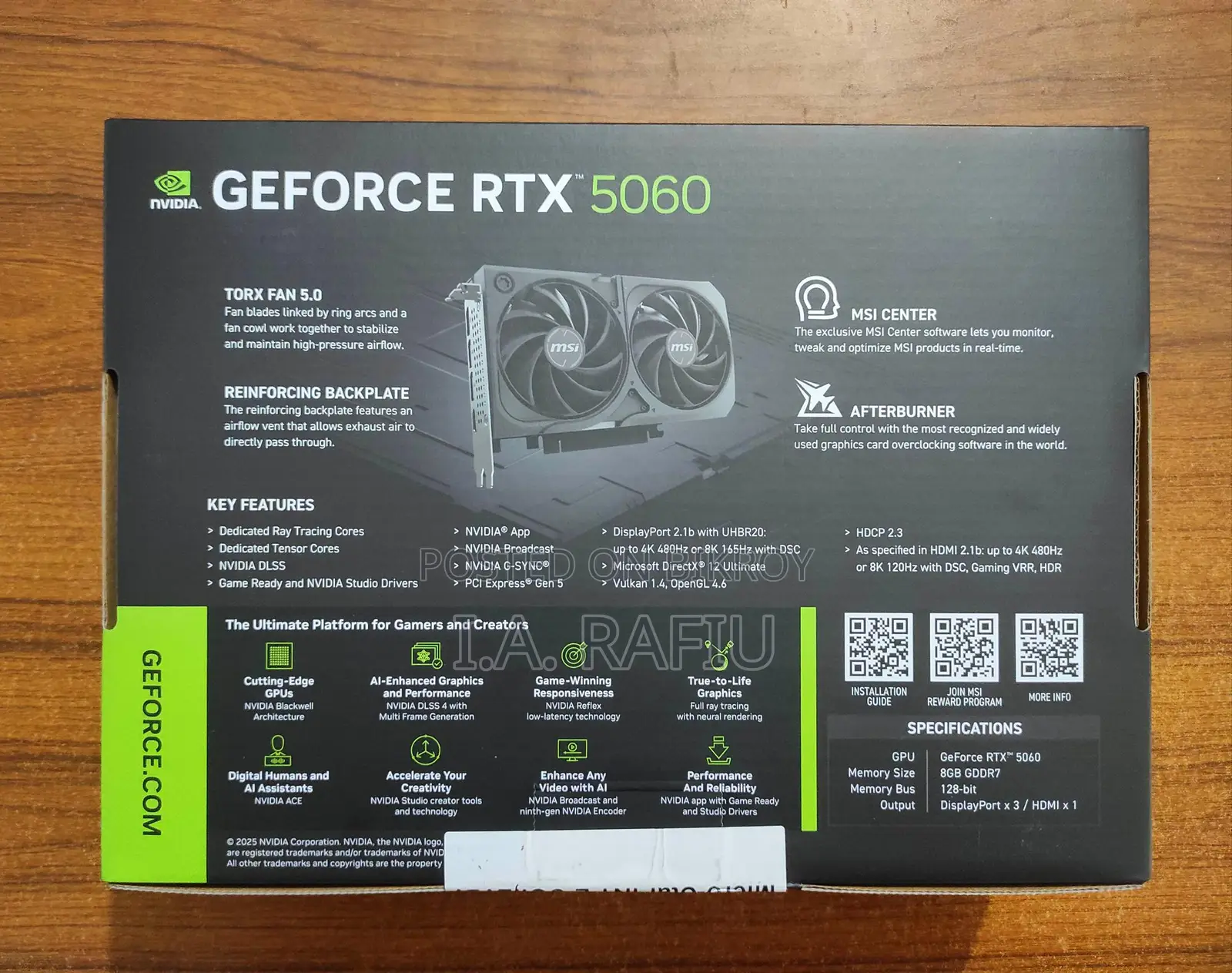 Msi Shadow 2x Rtx 5060 8gb Graphics Card (Brand New, Official )