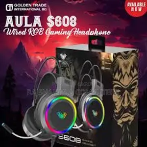 Ramadan Offer: AULA S608 RGB Wired Black Over-Ear Gaming Headphone