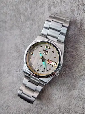 SEIKO 5 Automatic Grey Engraved Dial Original JAPAN