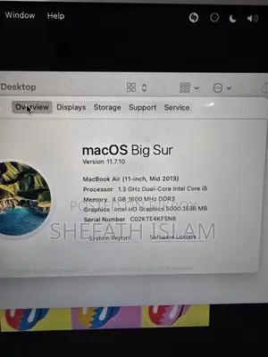 Laptop Apple MacBook Air 2013 4GB Intel Core i5 SSD 256GB