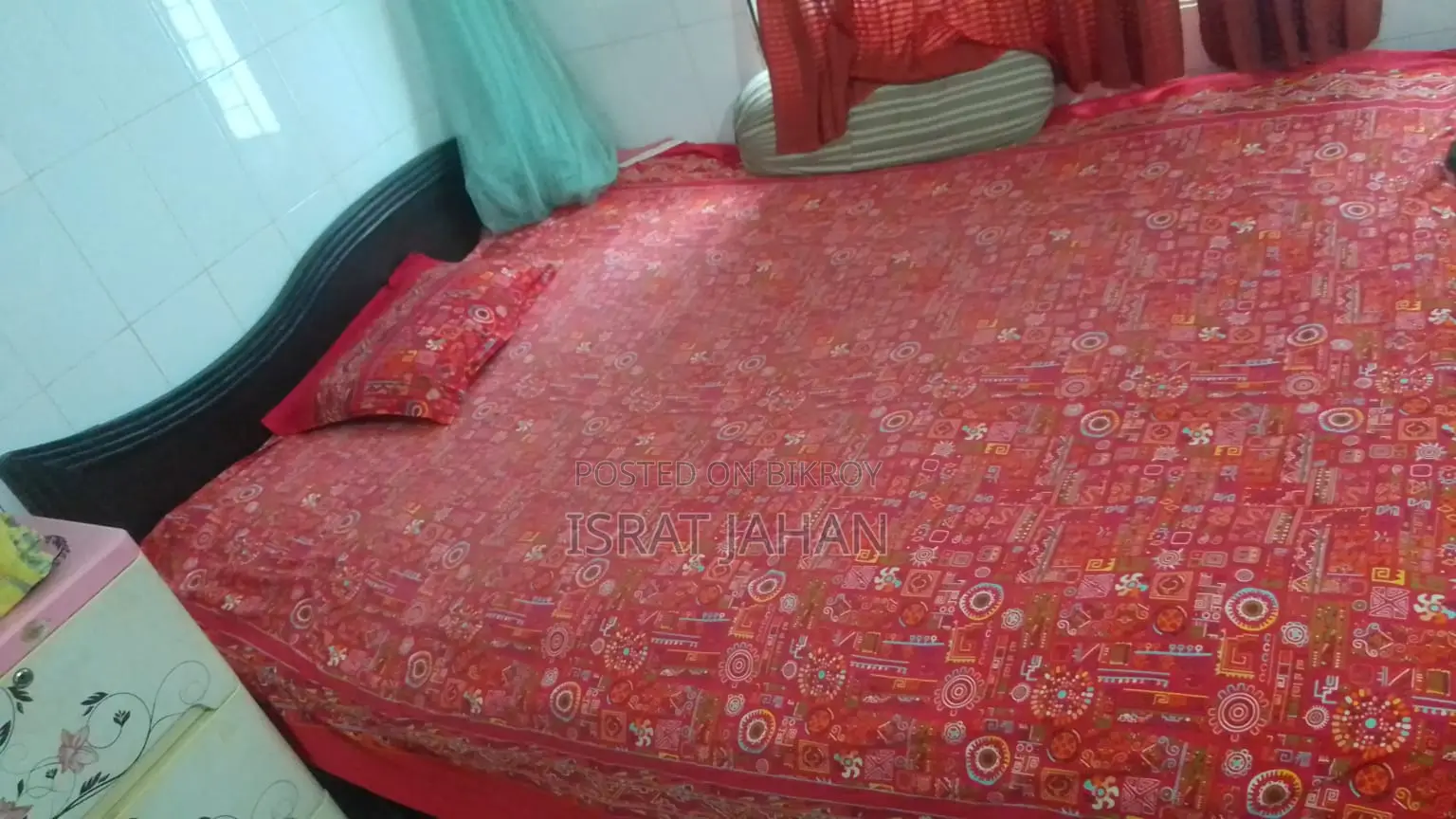 ৫/৭ ফিট সেগুন কাঠের সেমি-বক্স খাট ও জাজিম