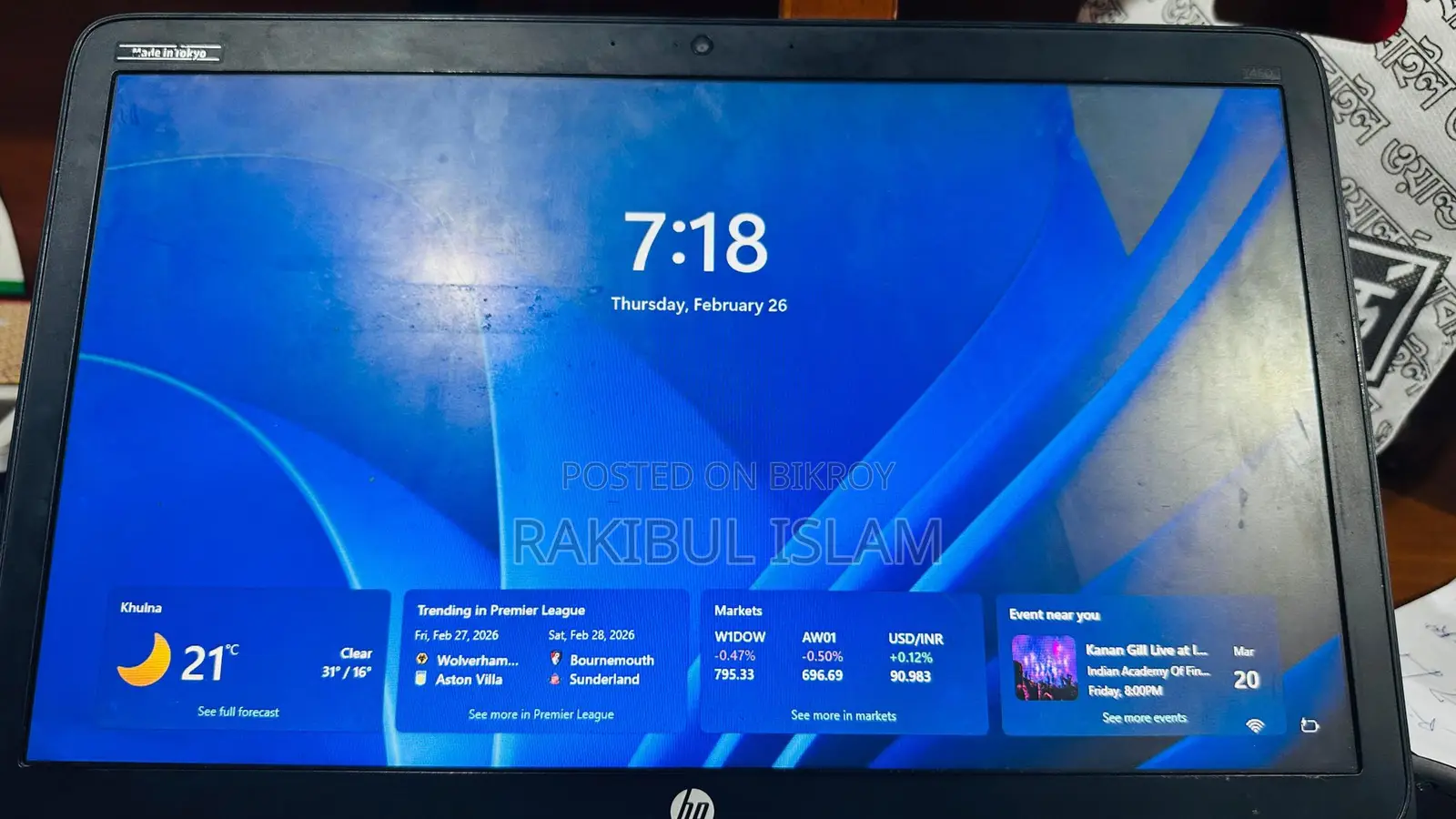 HP ProBook 450. Core I5 5th Generation, 4 GB RAM, 256 SSD