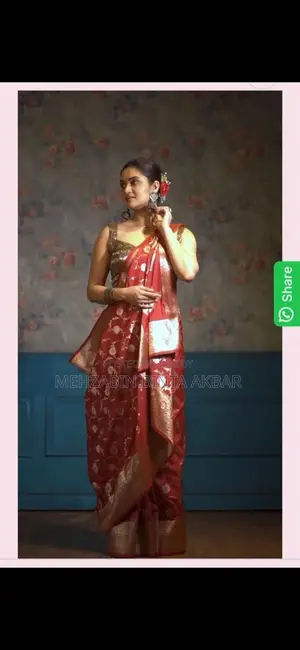 কনের জন্য মেরুন কাতান বেনারসি সিল্ক শাড়ি