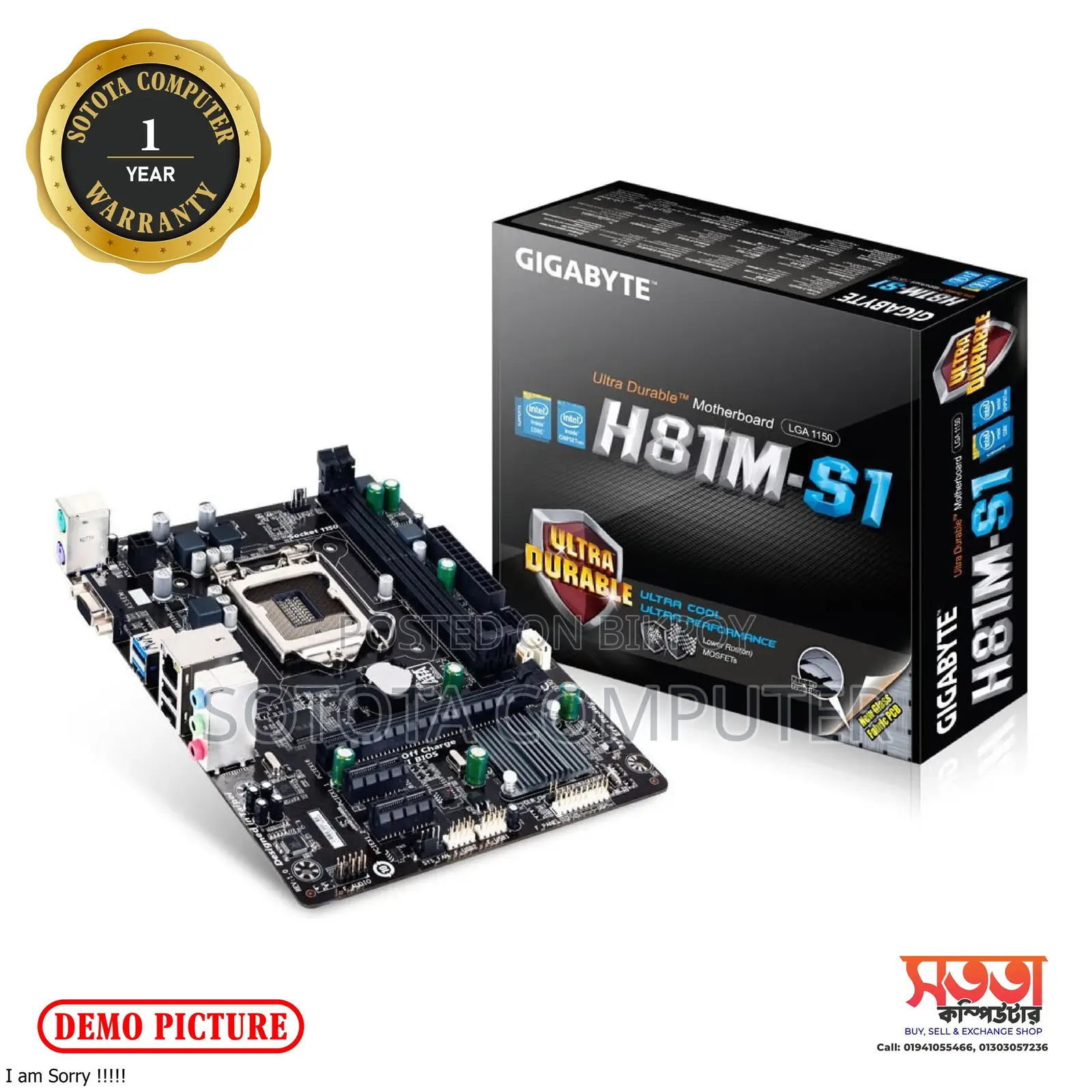 New Gigabyte H81+Core i5 4th Gen+8GB Ram+128GB SSD- 3year warranty