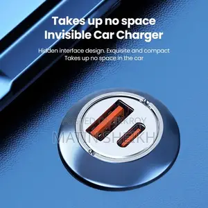 জেনুইন PUGAN 100W ফাস্ট কার চার্জার, ২-পোর্ট USB এবং Type-C, আল্ট্রা-ফাস্ট