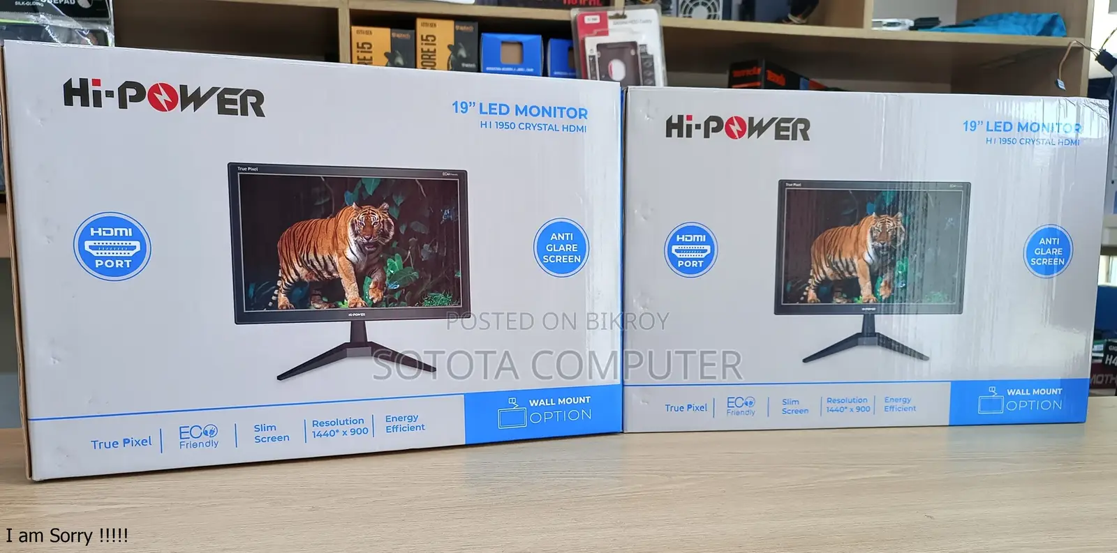 New Core i3 7th Gen+8GB Ram+128GB SSD +19" Led Monitor
