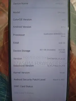 OPPO A7 full fresh (Used)