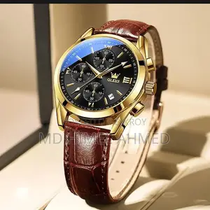 Olevs Leather Quartz Watch