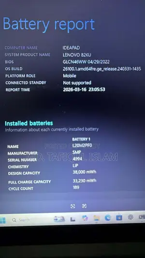 Lenevo Ideapad 3 Ryzen 5300u 256 Gb SSD 20gb Ddr4 Ram Laptop