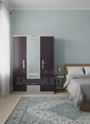 Zabbar Steel 3 Door Almirah - আধুনিক ও মজবুত ৩ পাল্লার আলমারি!