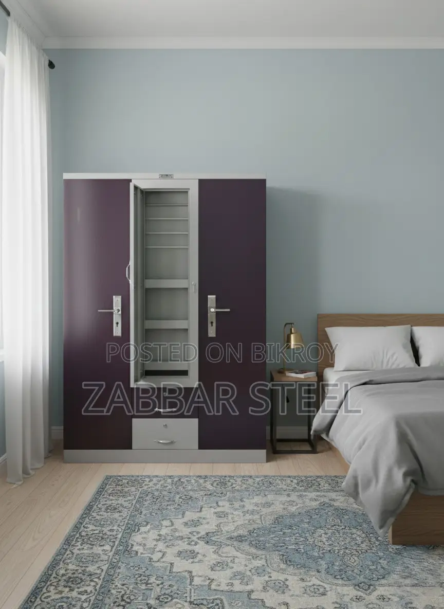 Zabbar Steel 3 Door Almirah - Modern and Sturdy 3-Door Almirah!