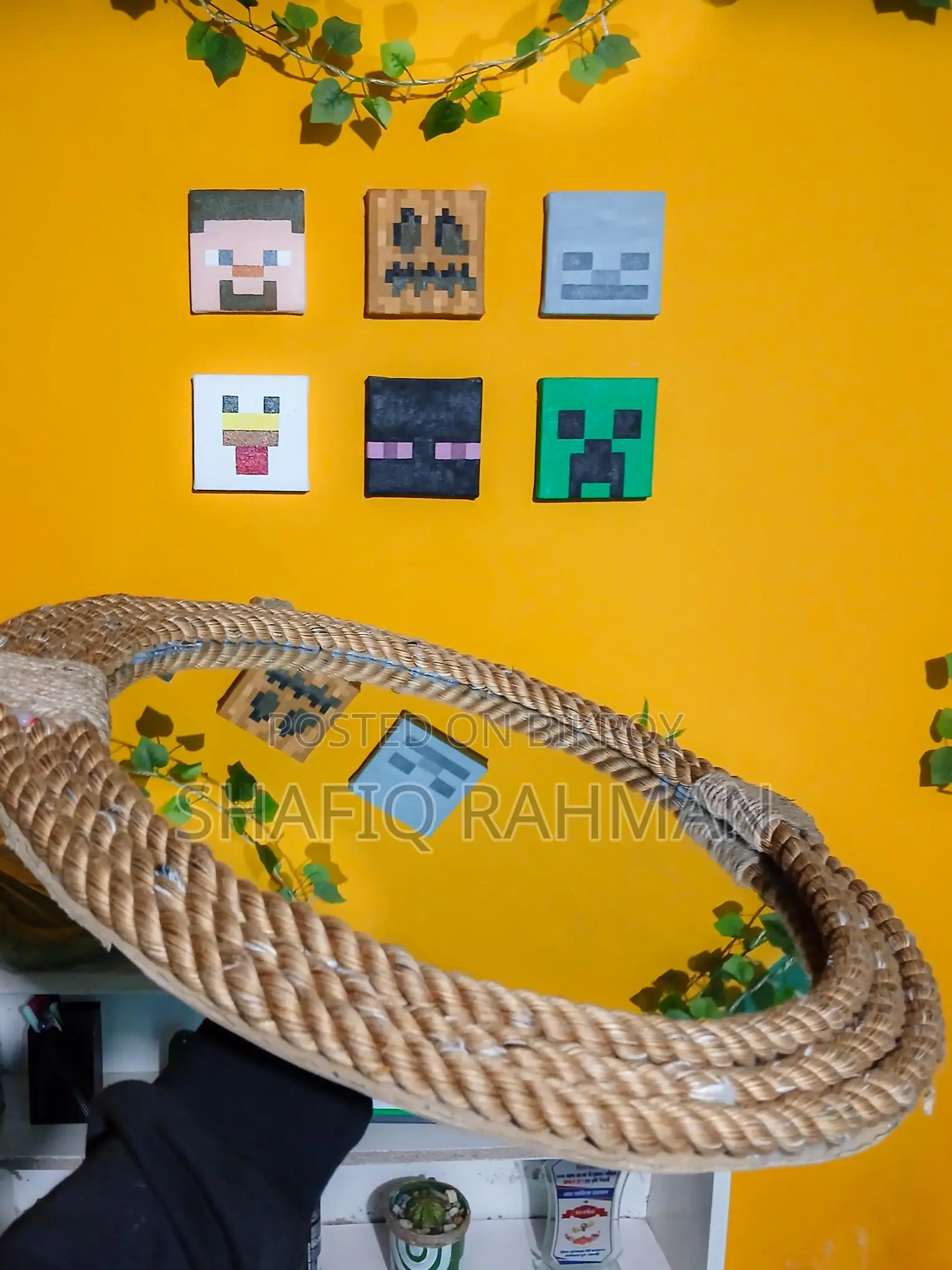 Aesthetic Round Rope Mirror | Handmade Wall Decor️