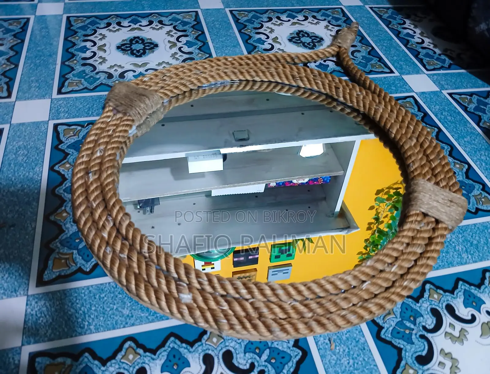 Aesthetic Round Rope Mirror | Handmade Wall Decor️