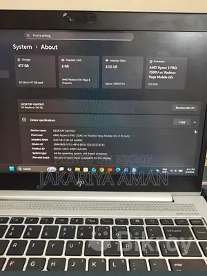 Hp Elitebook 745 G6, Amd Ryzen 5 3500u Processor, 8gb Ram, 256gb Ssd.