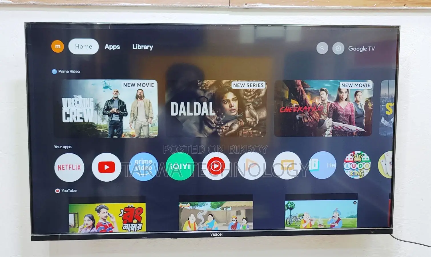 Vision-43" Inch Google Framless Voice Control TV