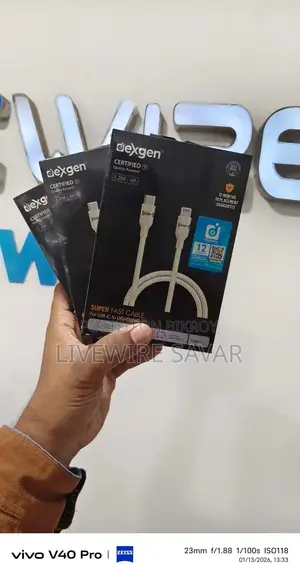 ডেক্সজেন ইউএসবি সি টু লাইটনিং ক্যাবল ব্রেইডেড ১.২ মিটার