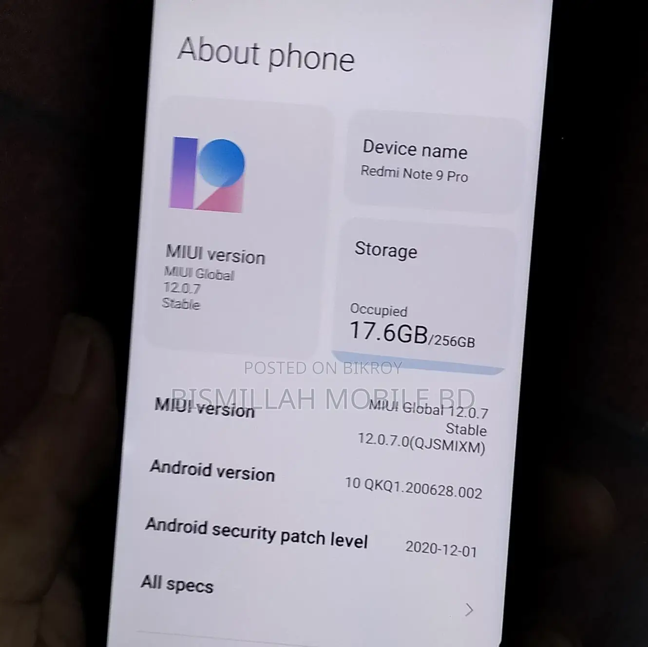 Xiaomi Redmi Note 9 Pro 256 GB