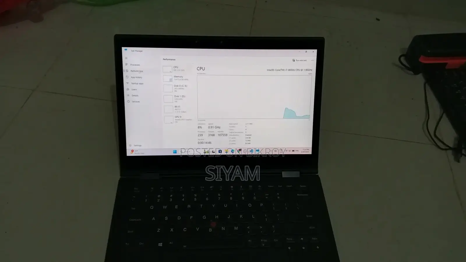 “Lenovo X1 Yoga 8th Gen I7 – 16gb Ram 256gb Ssd