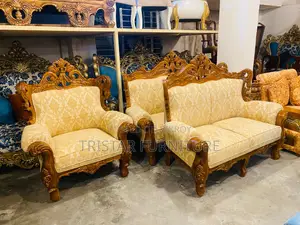Exquisitely Designed 6-Seater Teak Wood Sofa Set