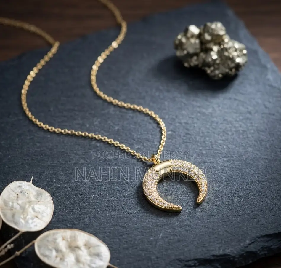 Elegant Crescent Moon Pendant Necklace Free Home Delivery