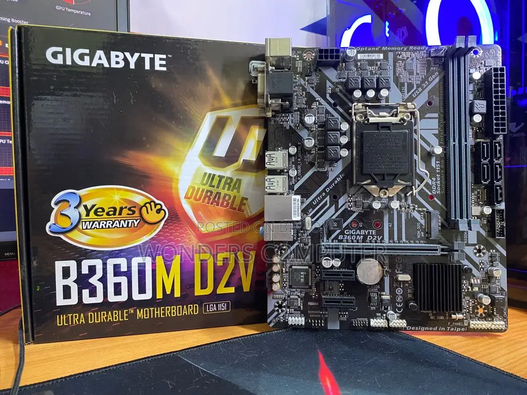 Gigabyte Intel B360M D2V সকেট DDR4 মাদারবোর্ড ১ বছরের ওয়ারেন্টি