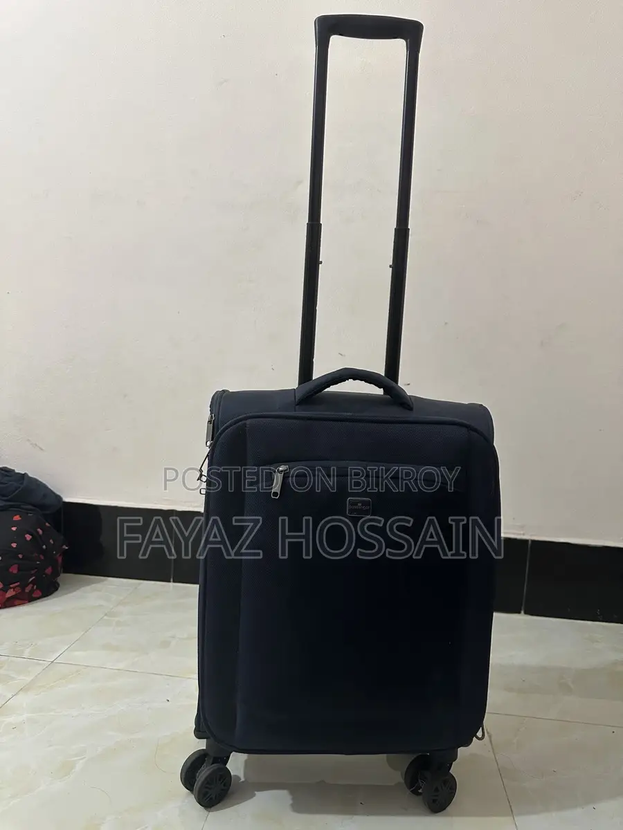 ওয়াটারপ্রুফ 450D Jacquard RPET উইথ PUX2 লাগেজ - নীল, ২৪ ইঞ্চি