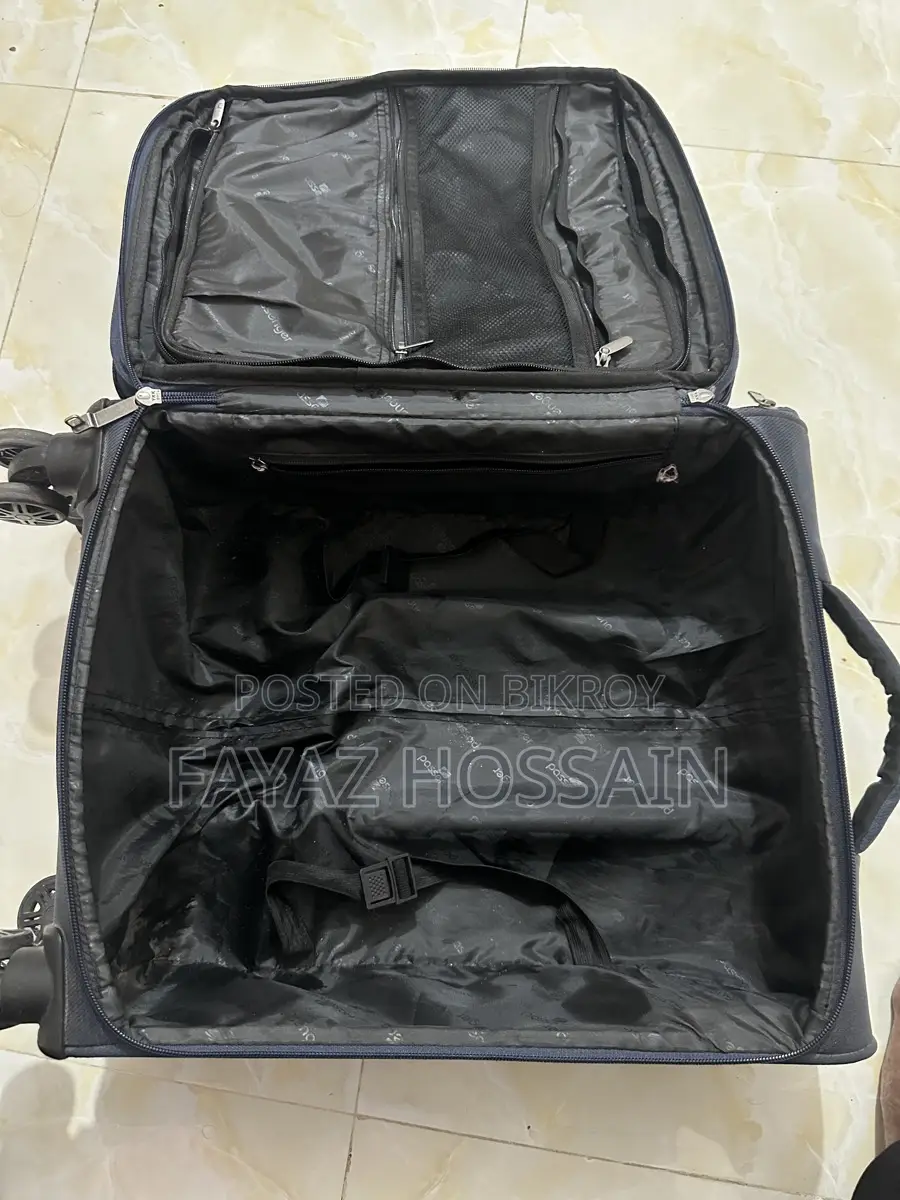 ওয়াটারপ্রুফ 450D Jacquard RPET উইথ PUX2 লাগেজ - নীল, ২৪ ইঞ্চি