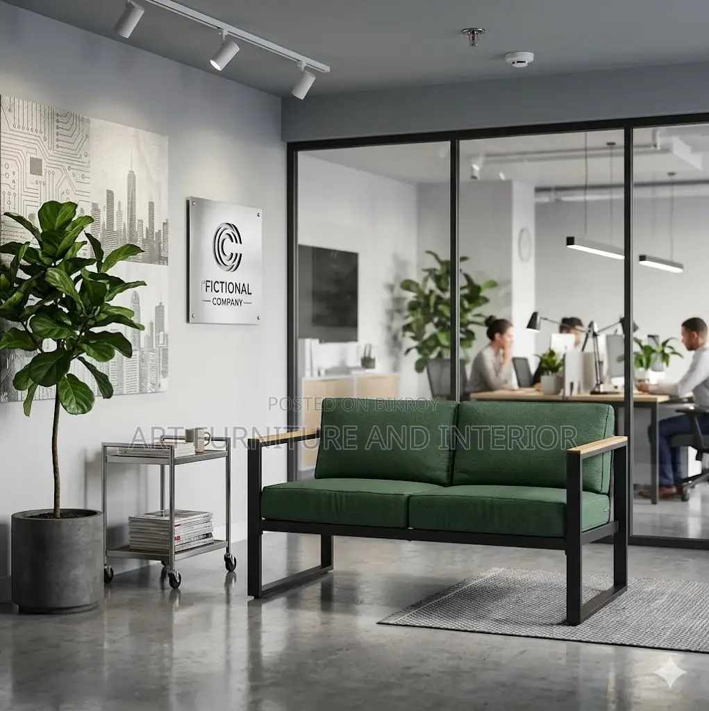 Two Seater Iron Sofa - 04 (Long Durable Modern Office)