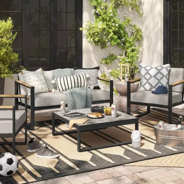Two Seater Iron Sofa - 04 (Long Durable Modern Office)
