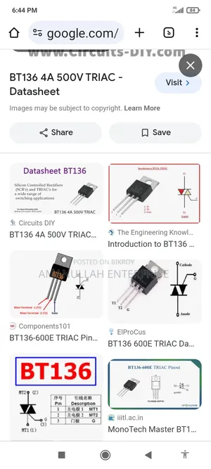 Triac BT136/BT136 (03 Pcs)