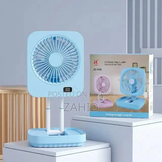 Rechargeable Folding Desk Fan With Led Light Jk - F666 Modeal